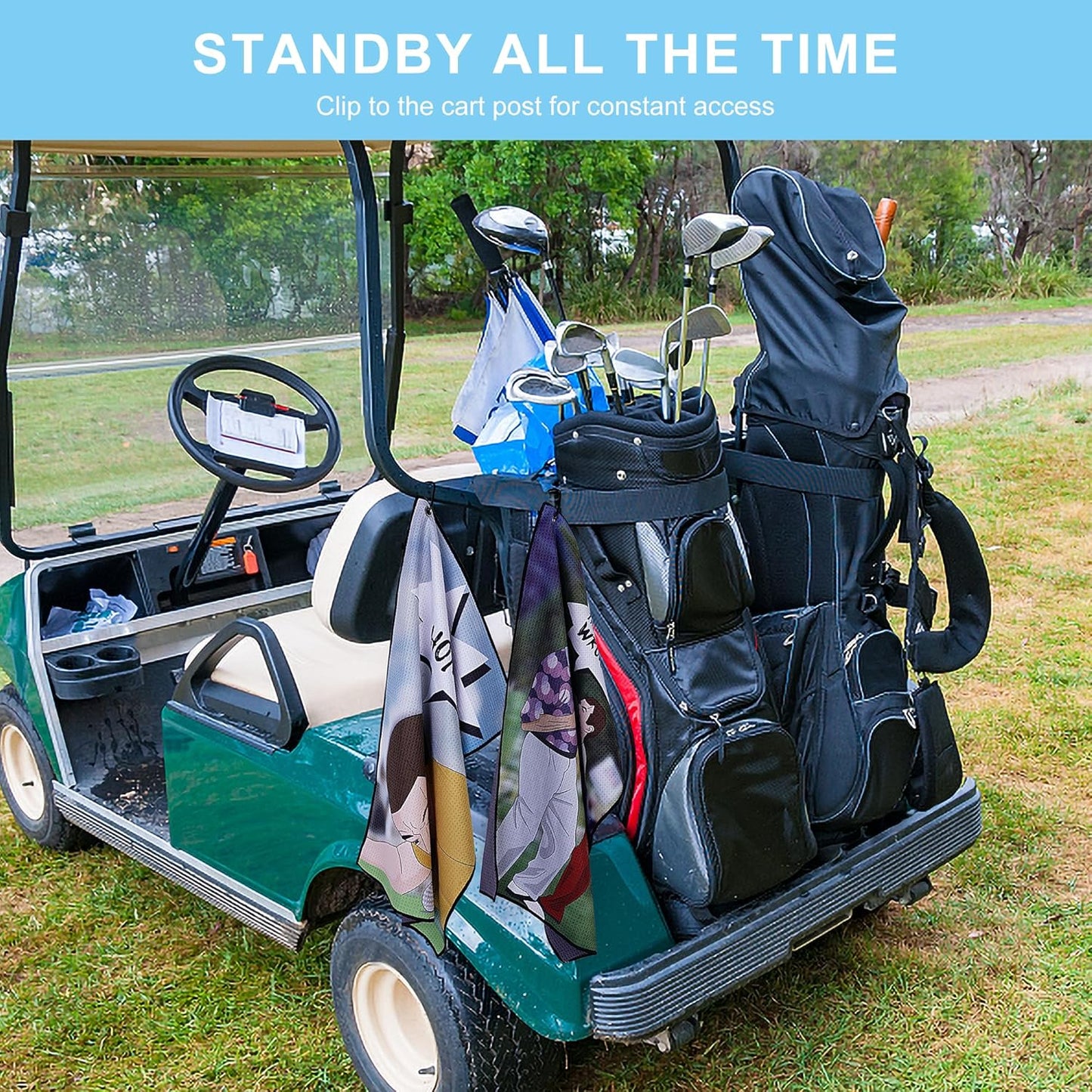Golf Towel 3 Pcs Funny Golf Club Clean Set for Golf Bags with Clip, Funny Gifts for Golf Fans