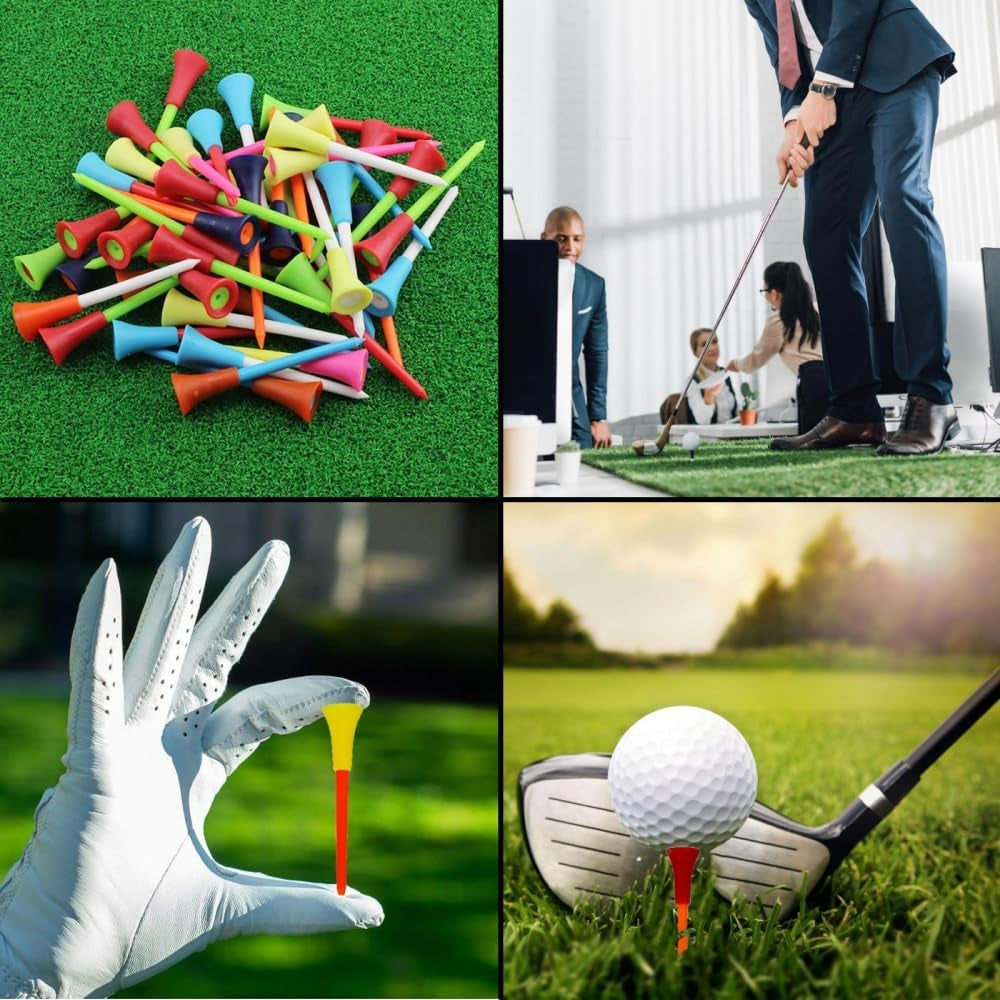 Padded Golf Tee, Color-Mixed Golf Pad, 50 Rubber Golf Tee Pieces