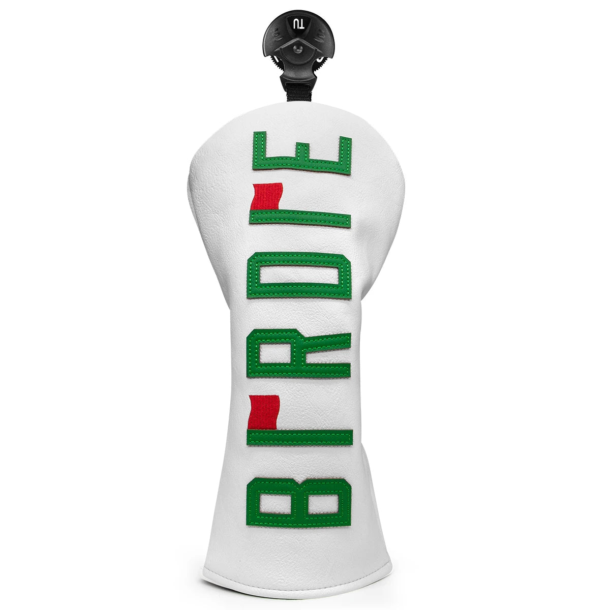 Premium Leather Golf Headcovers with White Birdie Applique, Golf Driver Head Cover, Embroidery Lucky Clover, Fairway(Fw) Wood