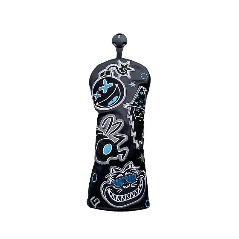 Golf Club Headcovers Wizard Cat Design Cut Driver Fairway Hybrid Cover Waterproof Protector Set Soft Durable Golf Headcover