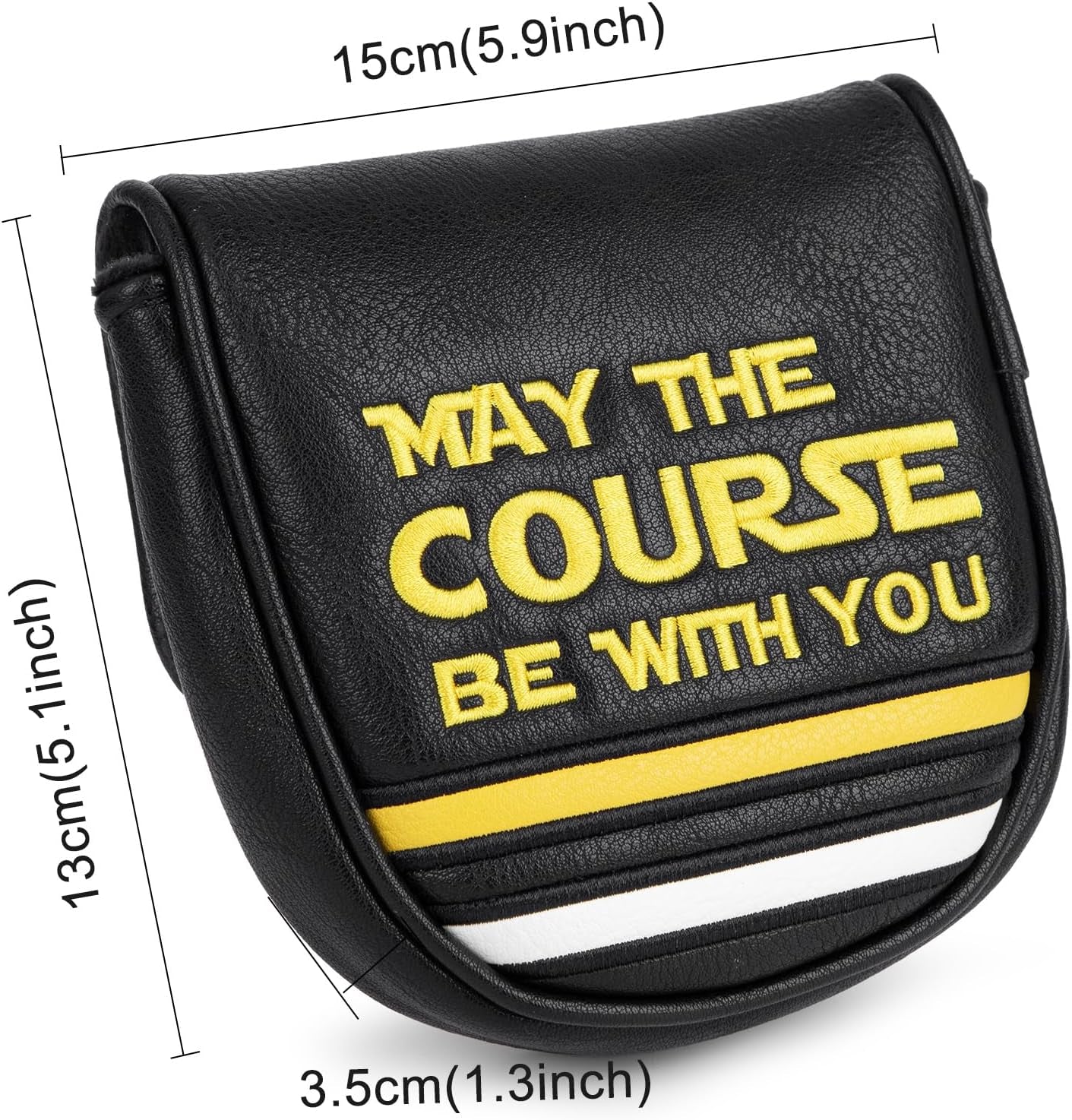 Golf Headcovers Golf Club Head Covers Elegant Embroidery Premium Leather Driver Headcovers May the Course Be with You Fairway Wood Head Cover Hybrid Covers Putter Covers for DF3 OZ1