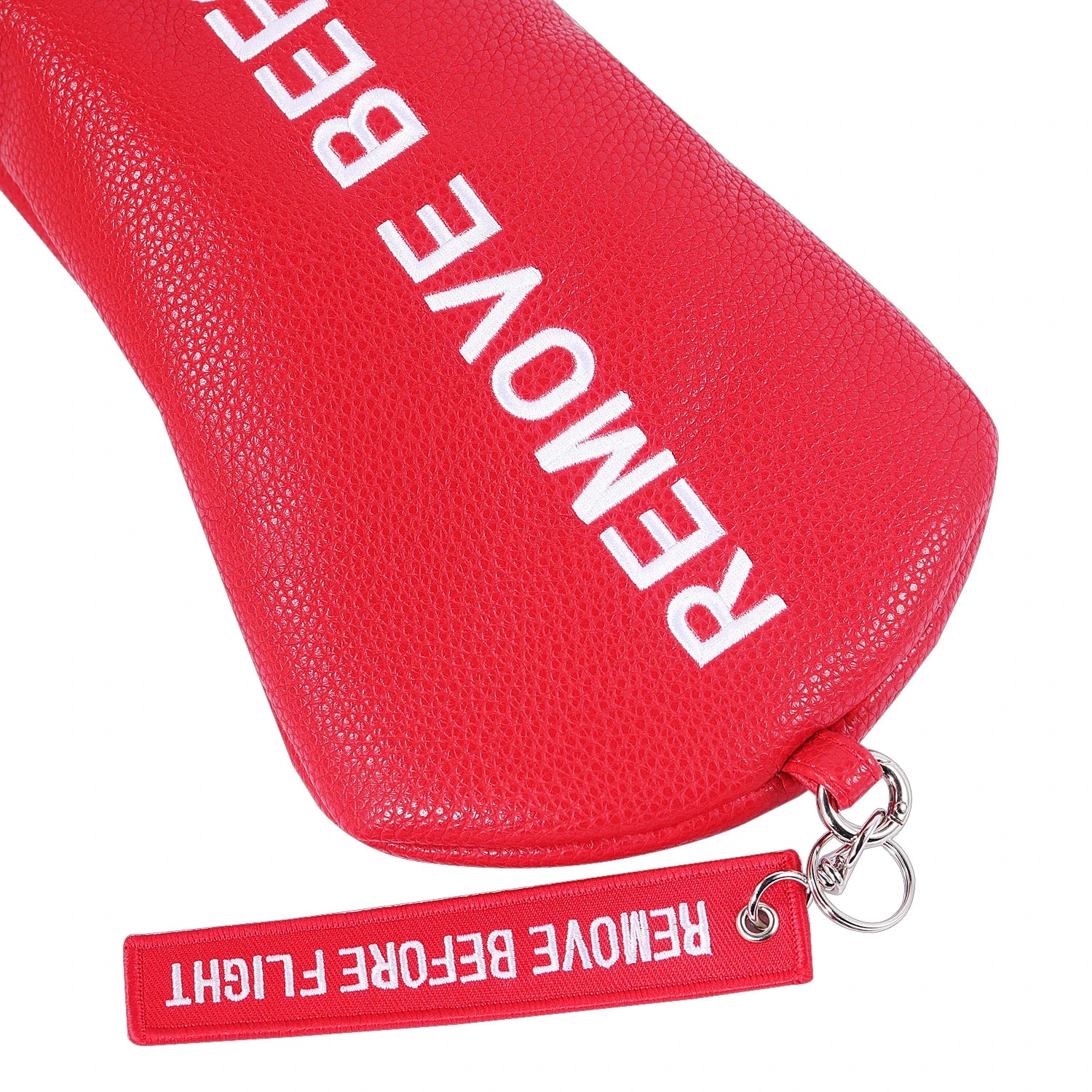 White PU Leather Remove before Flight Golf Headcover Golf 460CC Driver Cover Wood Hybrid Alignment Stick Covers