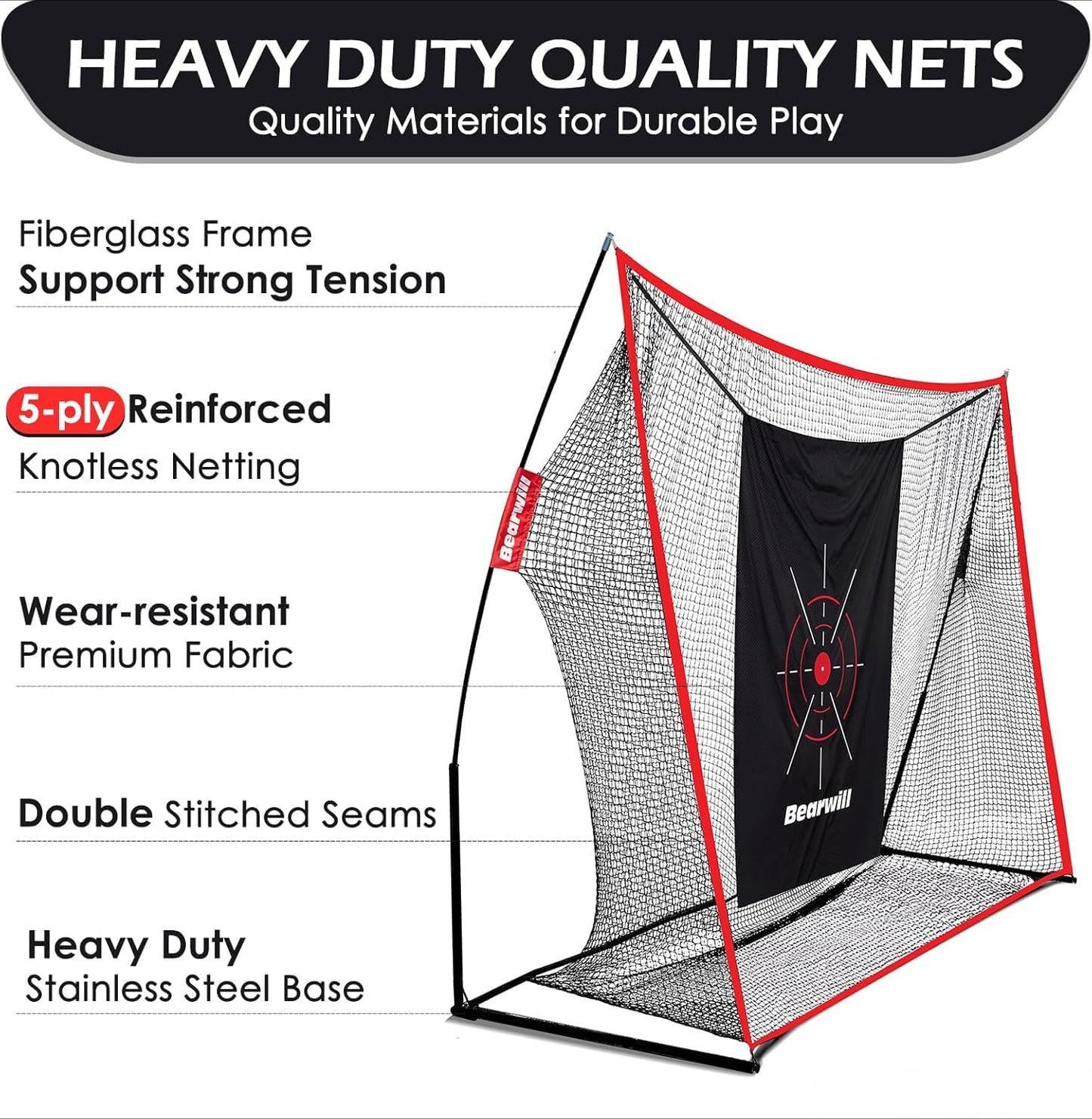 Golf Practice Net, 3X2M Golf Net with Chipping Net, Golf Mat, Silk Target, 8 Golf Tees, 6 Golf Balls, Carry Bag, Golf Hiting Nets for Backyard Driving Chipping Indoor Outdoor Use