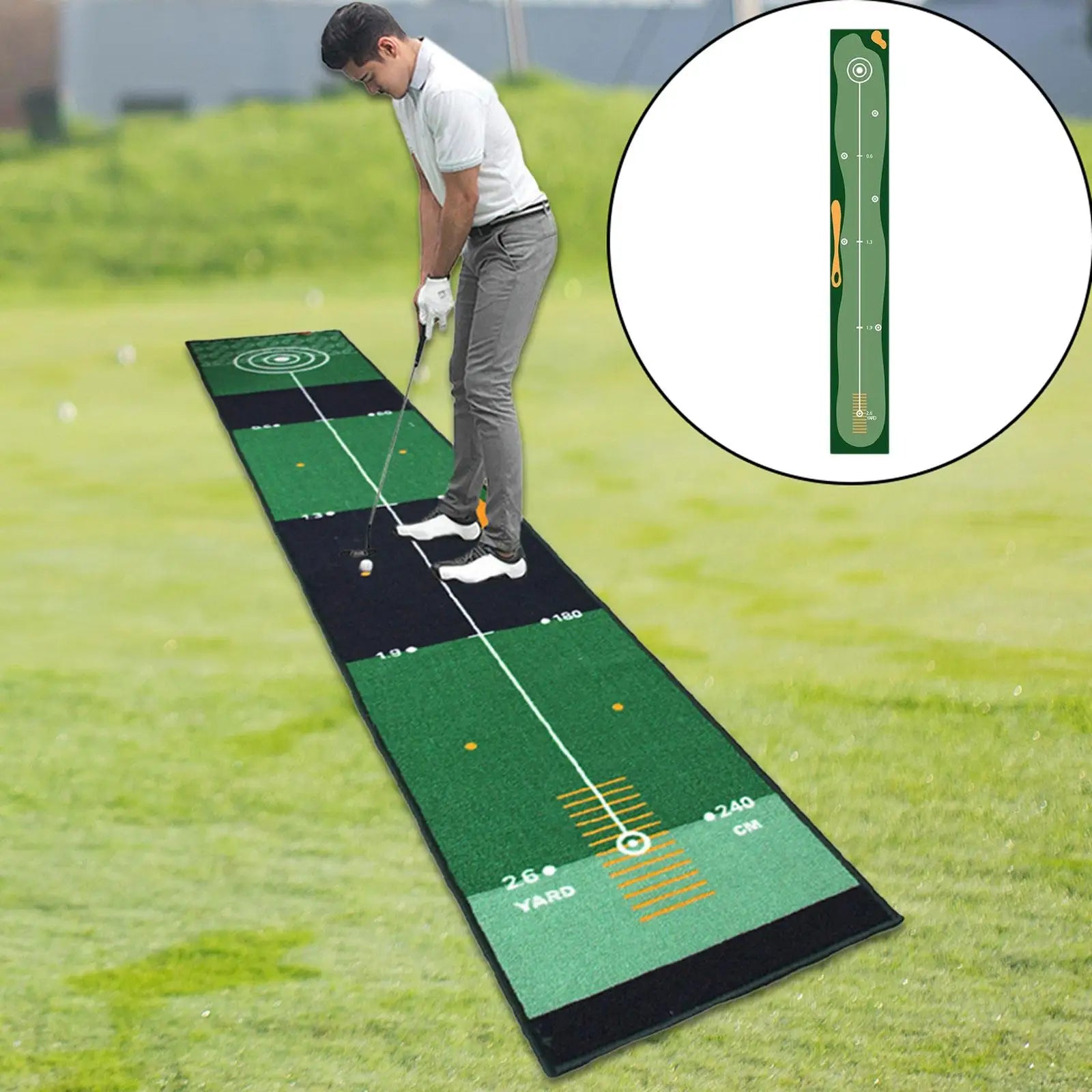 Golf Putting Indoor Golf Hitting Mat Green Mat Golf Practice Training Aid Equipment for Home Outdoor Backyard Golf Practice