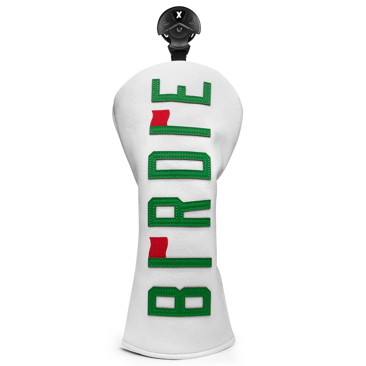 Premium Leather Golf Headcovers with White Birdie Applique, Golf Driver Head Cover, Embroidery Lucky Clover, Fairway(Fw) Wood