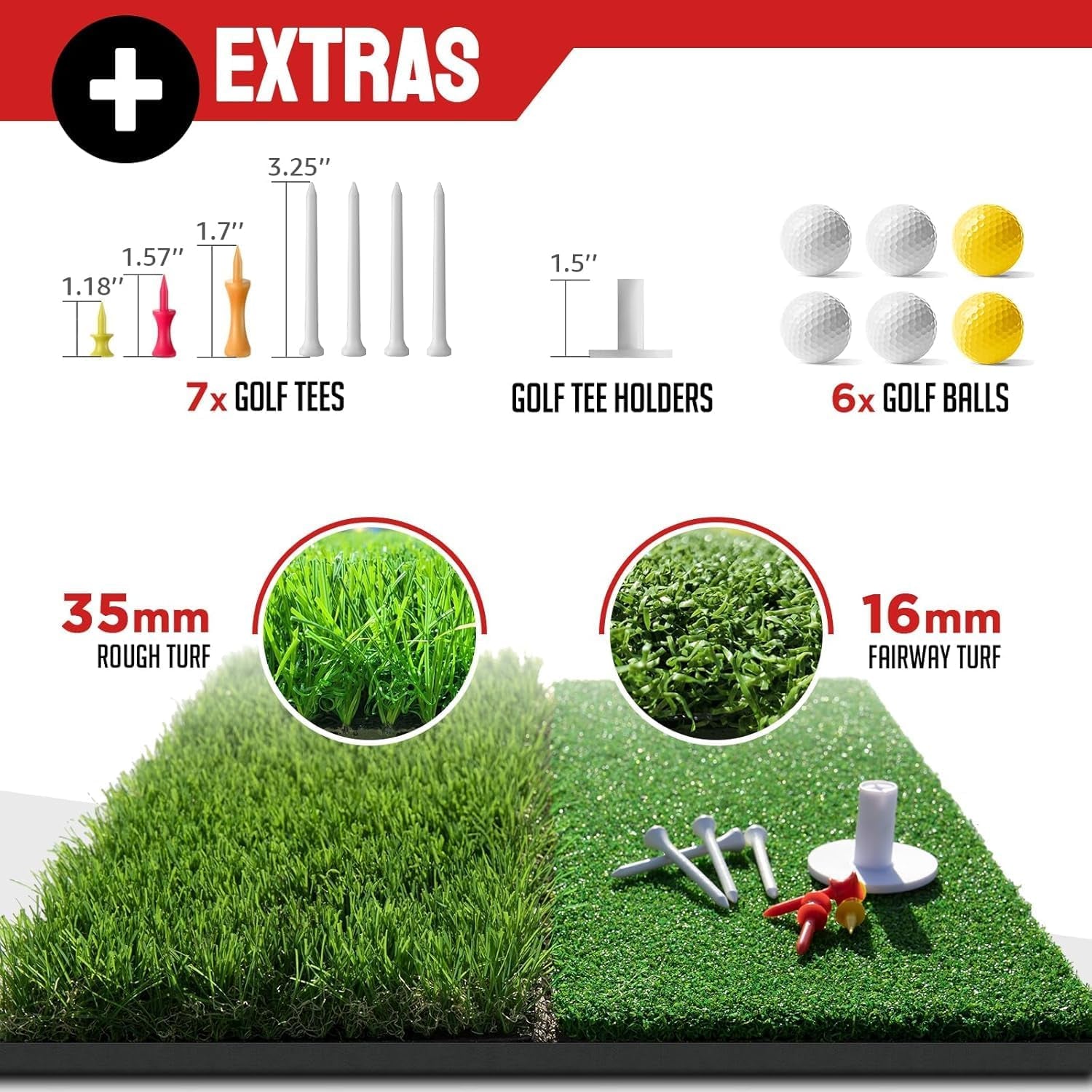 Golf Practice Net, 3X2M Golf Net with Chipping Net, Golf Mat, Silk Target, 8 Golf Tees, 6 Golf Balls, Carry Bag, Golf Hiting Nets for Backyard Driving Chipping Indoor Outdoor Use
