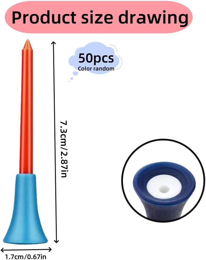 Padded Golf Tee, Color-Mixed Golf Pad, 50 Rubber Golf Tee Pieces