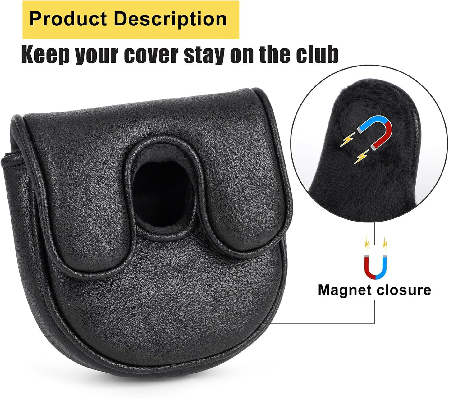 Golf Headcovers Golf Club Head Covers Elegant Embroidery Premium Leather Driver Headcovers May the Course Be with You Fairway Wood Head Cover Hybrid Covers Putter Covers for DF3 OZ1