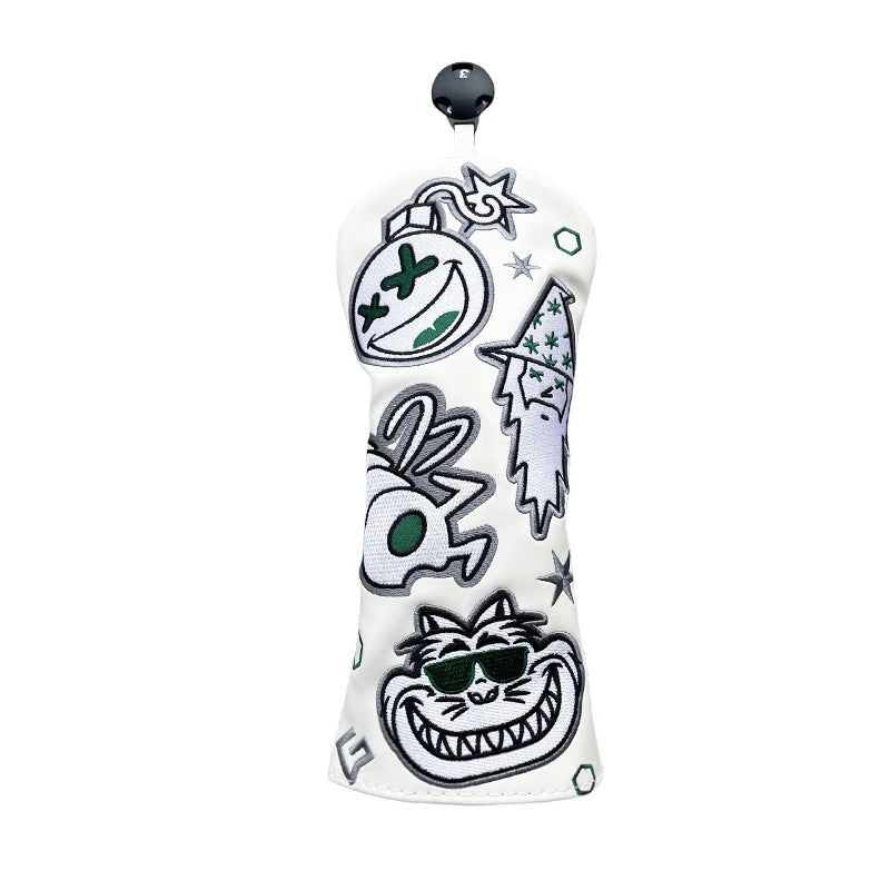 Golf Club Headcovers Wizard Cat Design Cut Driver Fairway Hybrid Cover Waterproof Protector Set Soft Durable Golf Headcover