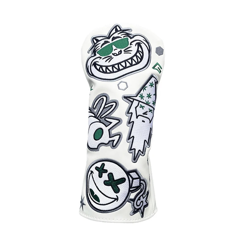 Golf Club Headcovers Wizard Cat Design Cut Driver Fairway Hybrid Cover Waterproof Protector Set Soft Durable Golf Headcover