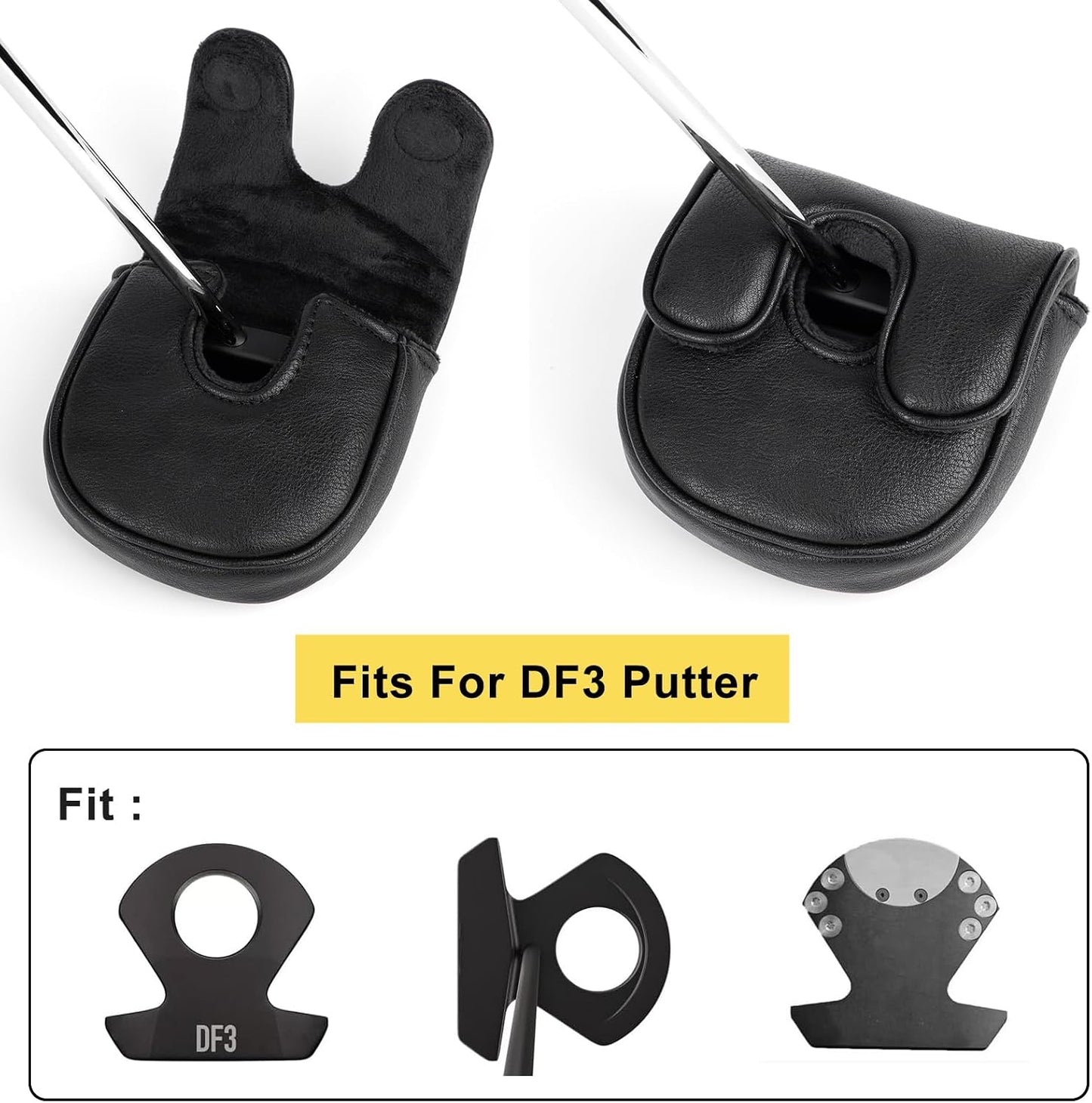 Golf Headcovers Golf Club Head Covers Elegant Embroidery Premium Leather Driver Headcovers May the Course Be with You Fairway Wood Head Cover Hybrid Covers Putter Covers for DF3 OZ1