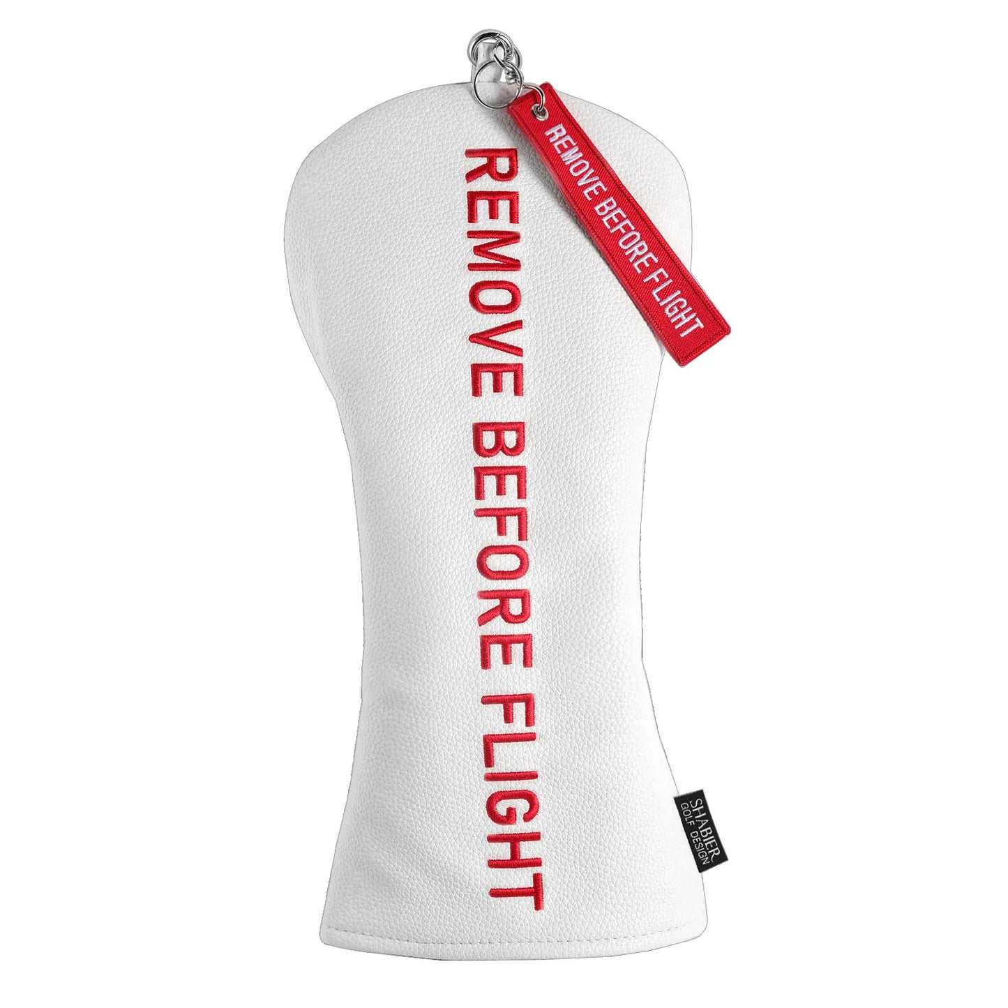 White PU Leather Remove before Flight Golf Headcover Golf 460CC Driver Cover Wood Hybrid Alignment Stick Covers