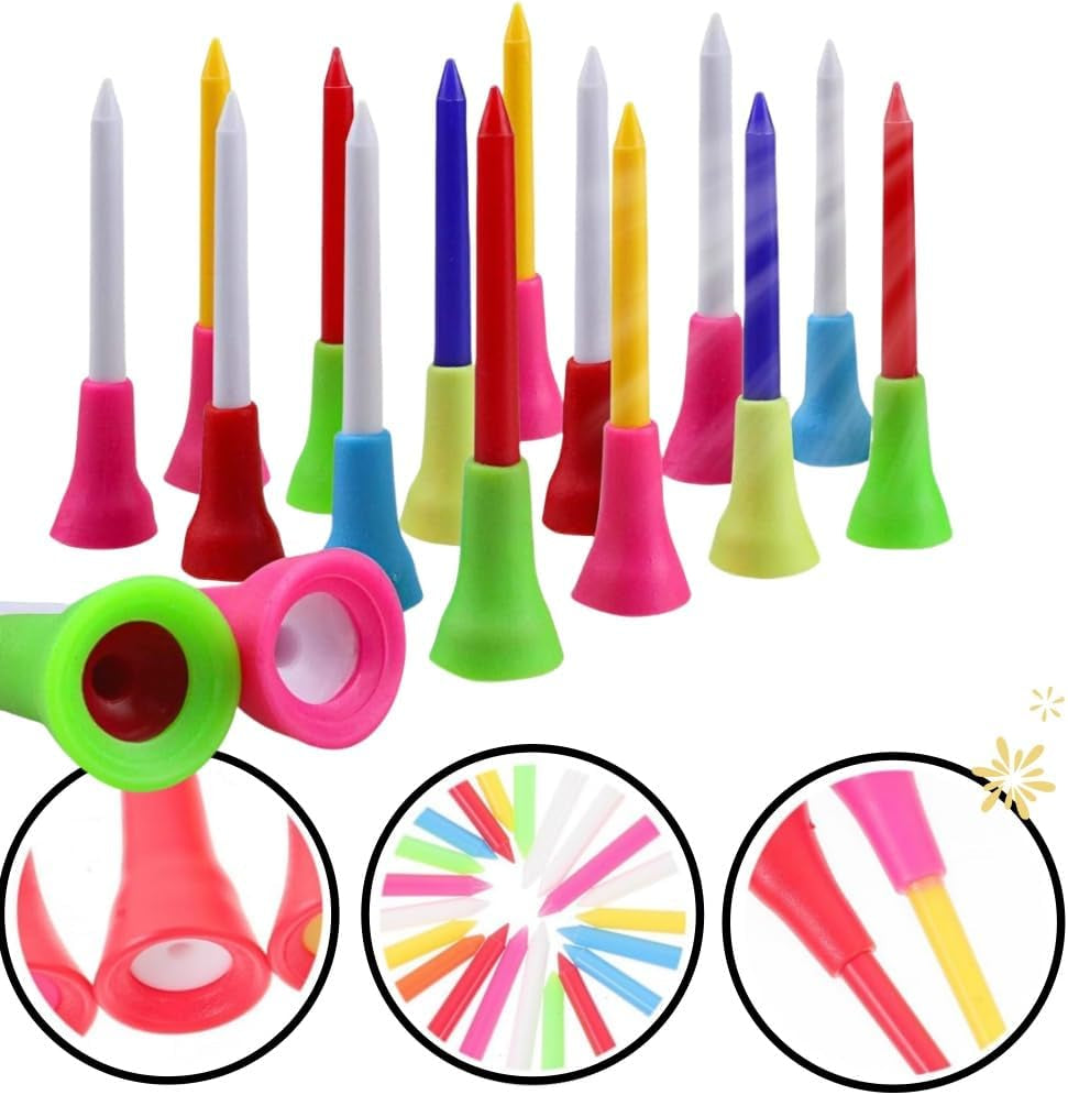 Padded Golf Tee, Color-Mixed Golf Pad, 50 Rubber Golf Tee Pieces