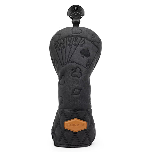 Black Lucky Poker Design High Quality Headcovers Embroidery Golf Club Driver Head Fariway Wood Hybrid Head Covers 3 Wood Headc