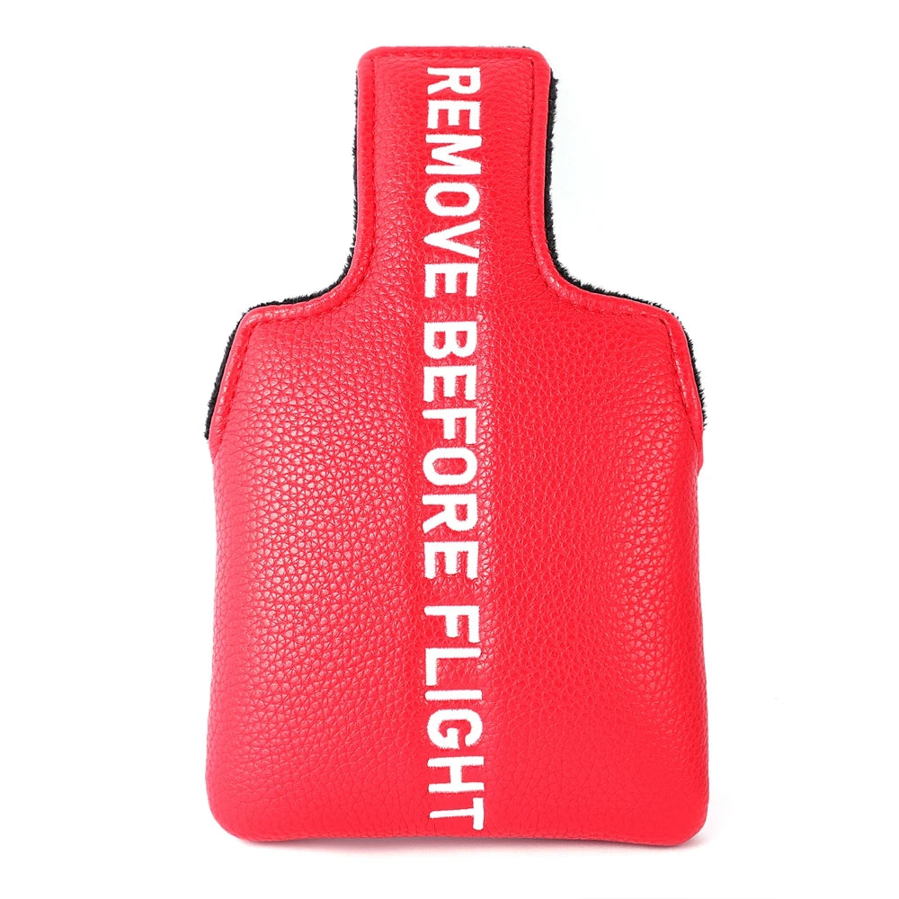 White PU Leather Remove before Flight Golf Headcover Golf 460CC Driver Cover Wood Hybrid Alignment Stick Covers