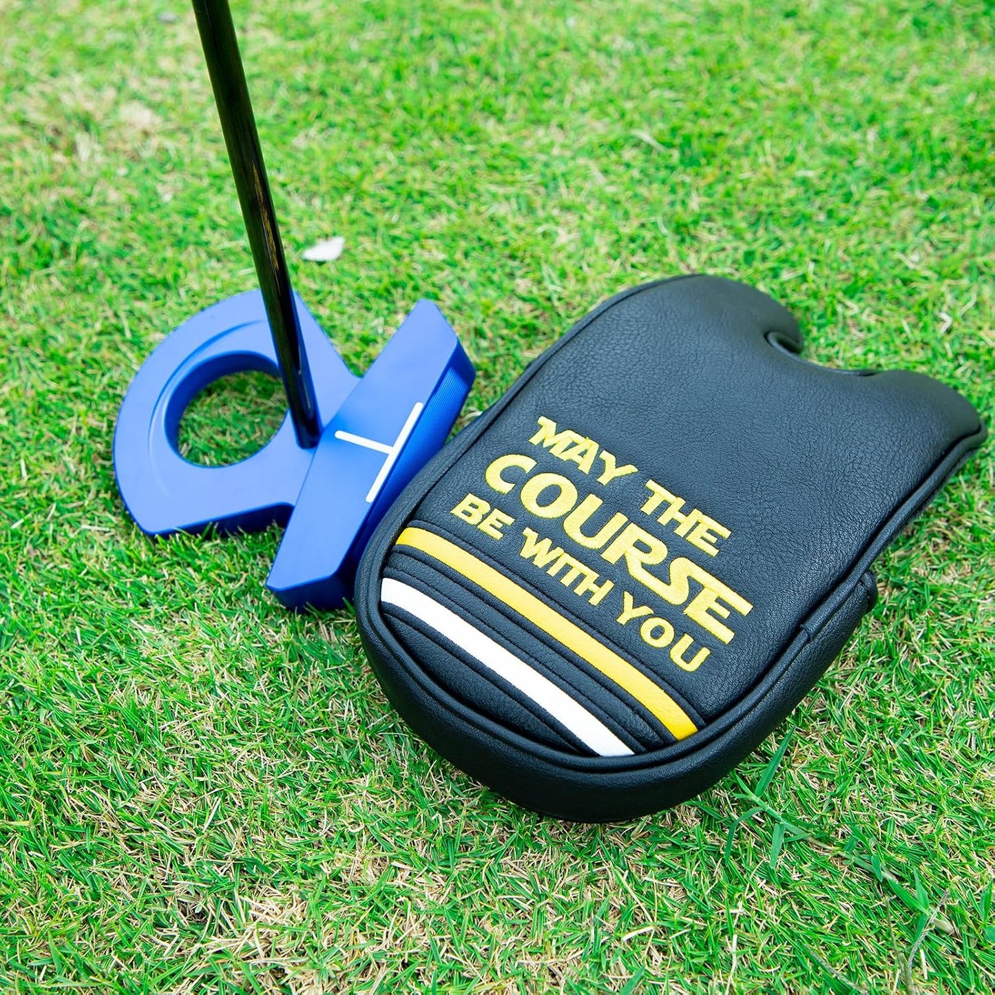 Golf Headcovers Golf Club Head Covers Elegant Embroidery Premium Leather Driver Headcovers May the Course Be with You Fairway Wood Head Cover Hybrid Covers Putter Covers for DF3 OZ1