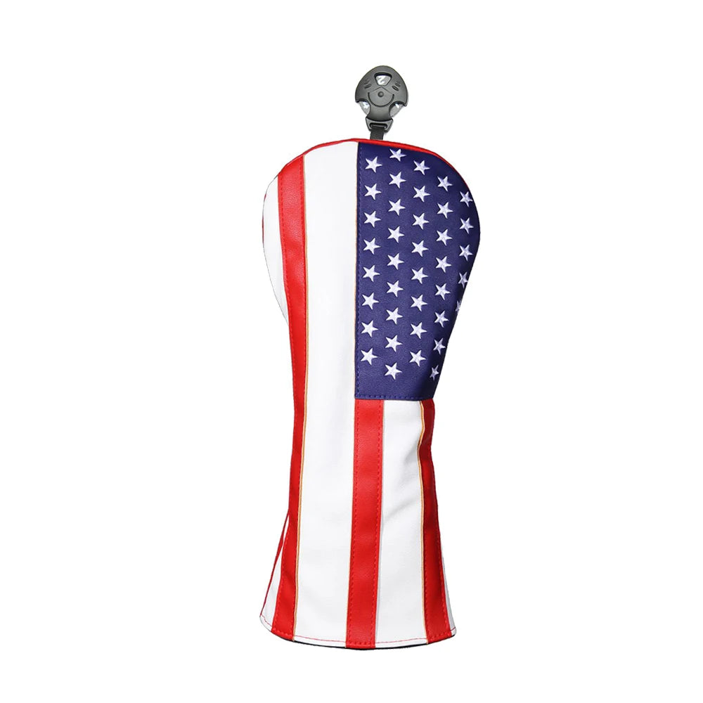 USA Golf Head Covers for Driver & Fairway Woods - Premium Leather Headcovers, Designed to Fit All Woods and Drivers
