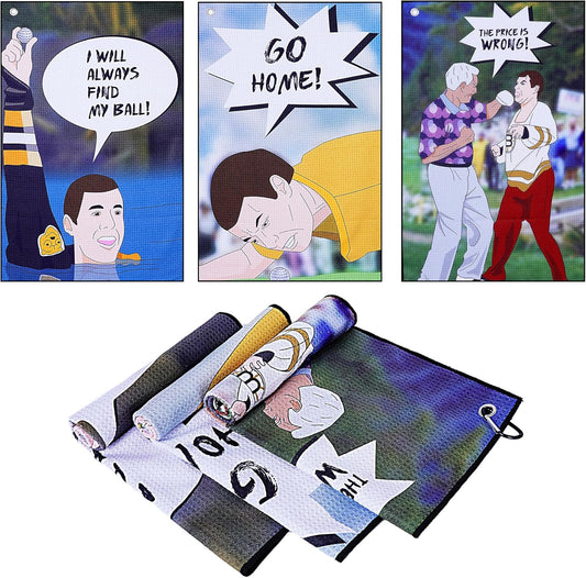 Golf Towel 3 Pcs Funny Golf Club Clean Set for Golf Bags with Clip, Funny Gifts for Golf Fans