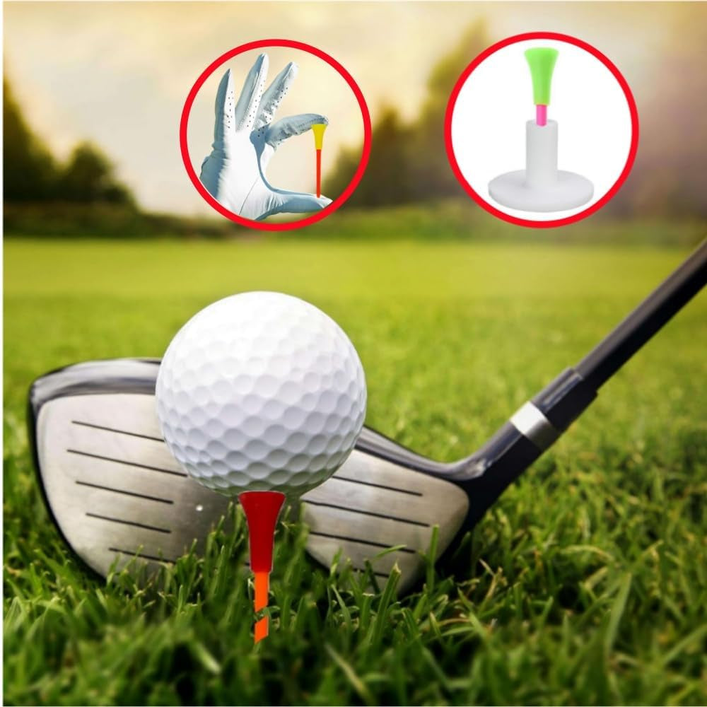 Padded Golf Tee, Color-Mixed Golf Pad, 50 Rubber Golf Tee Pieces
