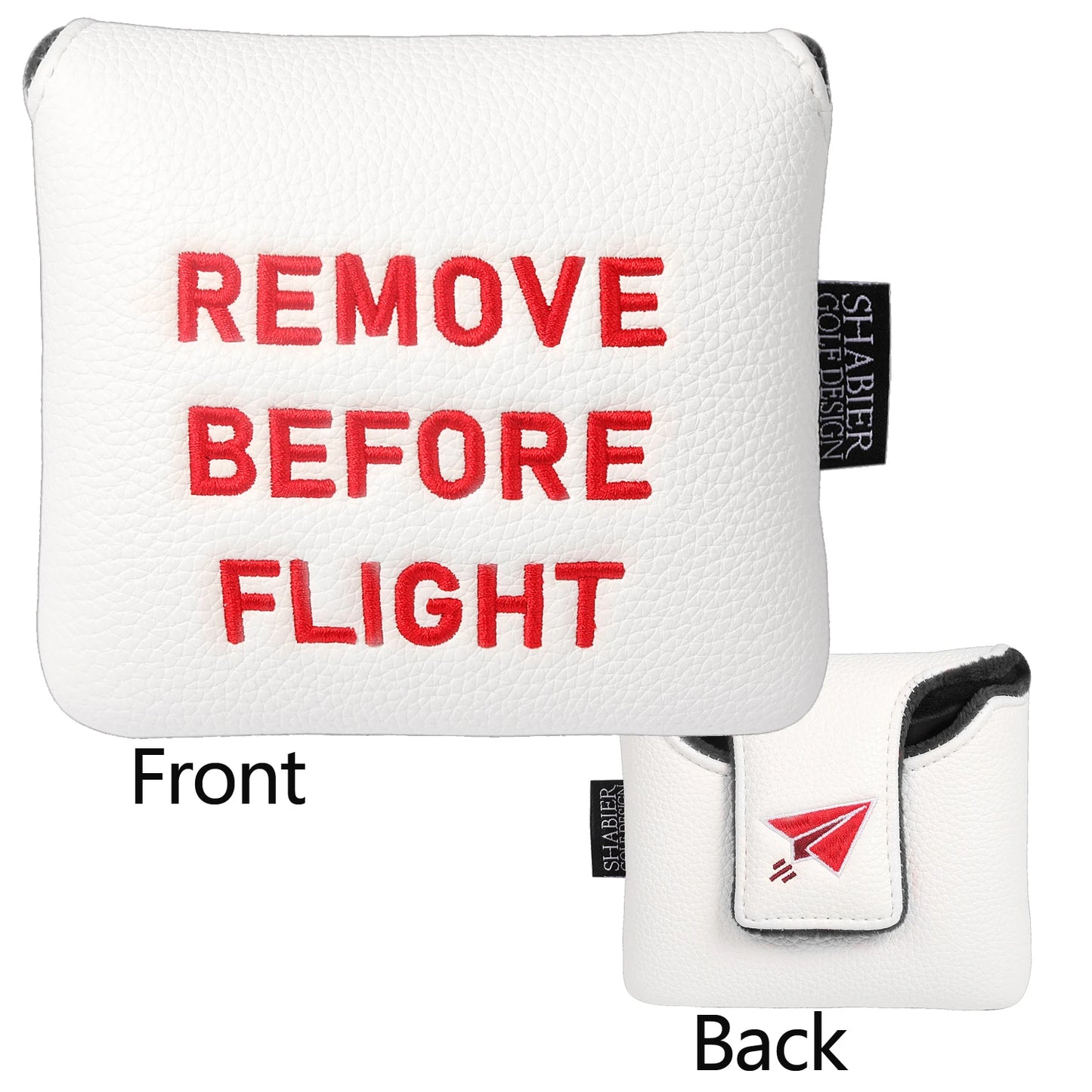 White PU Leather Remove before Flight Golf Headcover Golf 460CC Driver Cover Wood Hybrid Alignment Stick Covers