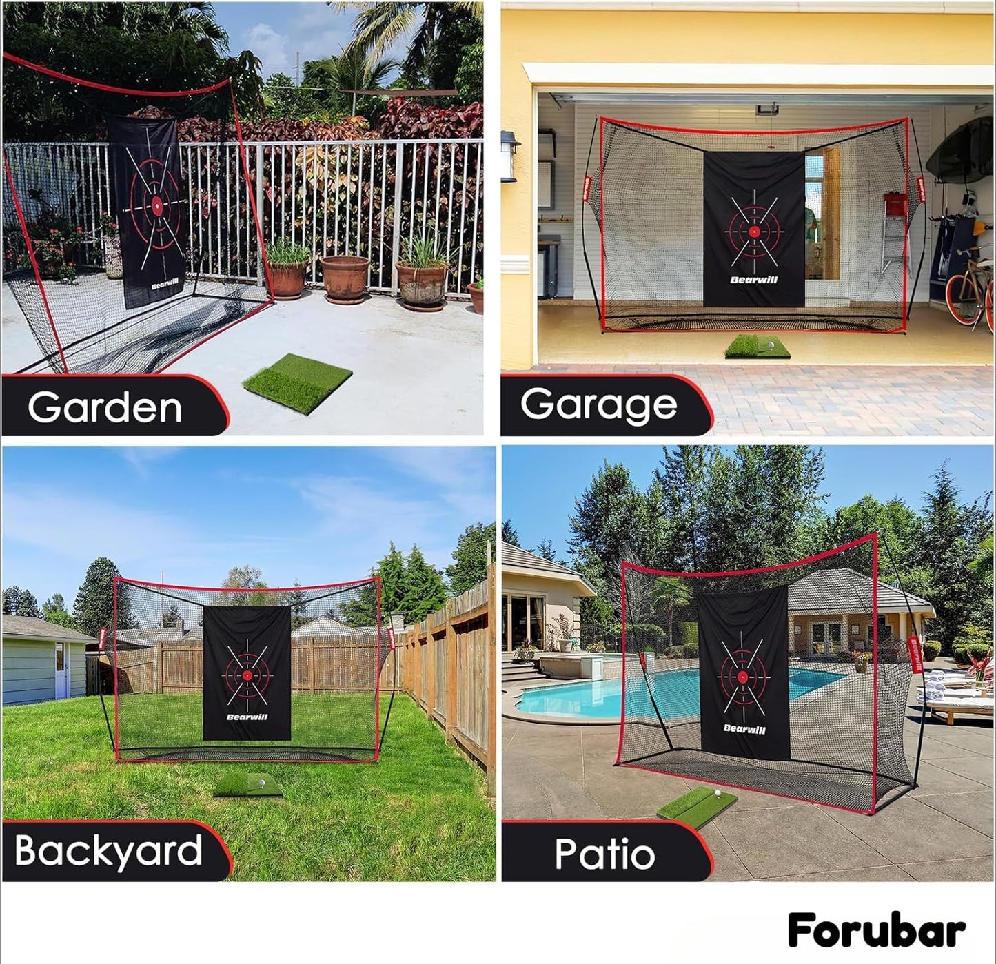 Golf Practice Net, 3X2M Golf Net with Chipping Net, Golf Mat, Silk Target, 8 Golf Tees, 6 Golf Balls, Carry Bag, Golf Hiting Nets for Backyard Driving Chipping Indoor Outdoor Use