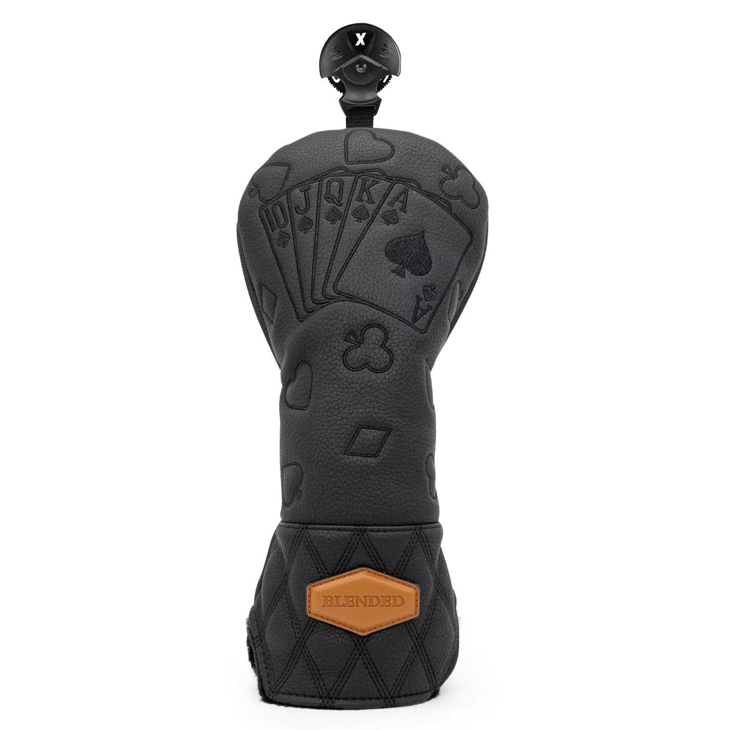 Black Lucky Poker Design High Quality Headcovers Embroidery Golf Club Driver Head Fariway Wood Hybrid Head Covers 3 Wood Headc