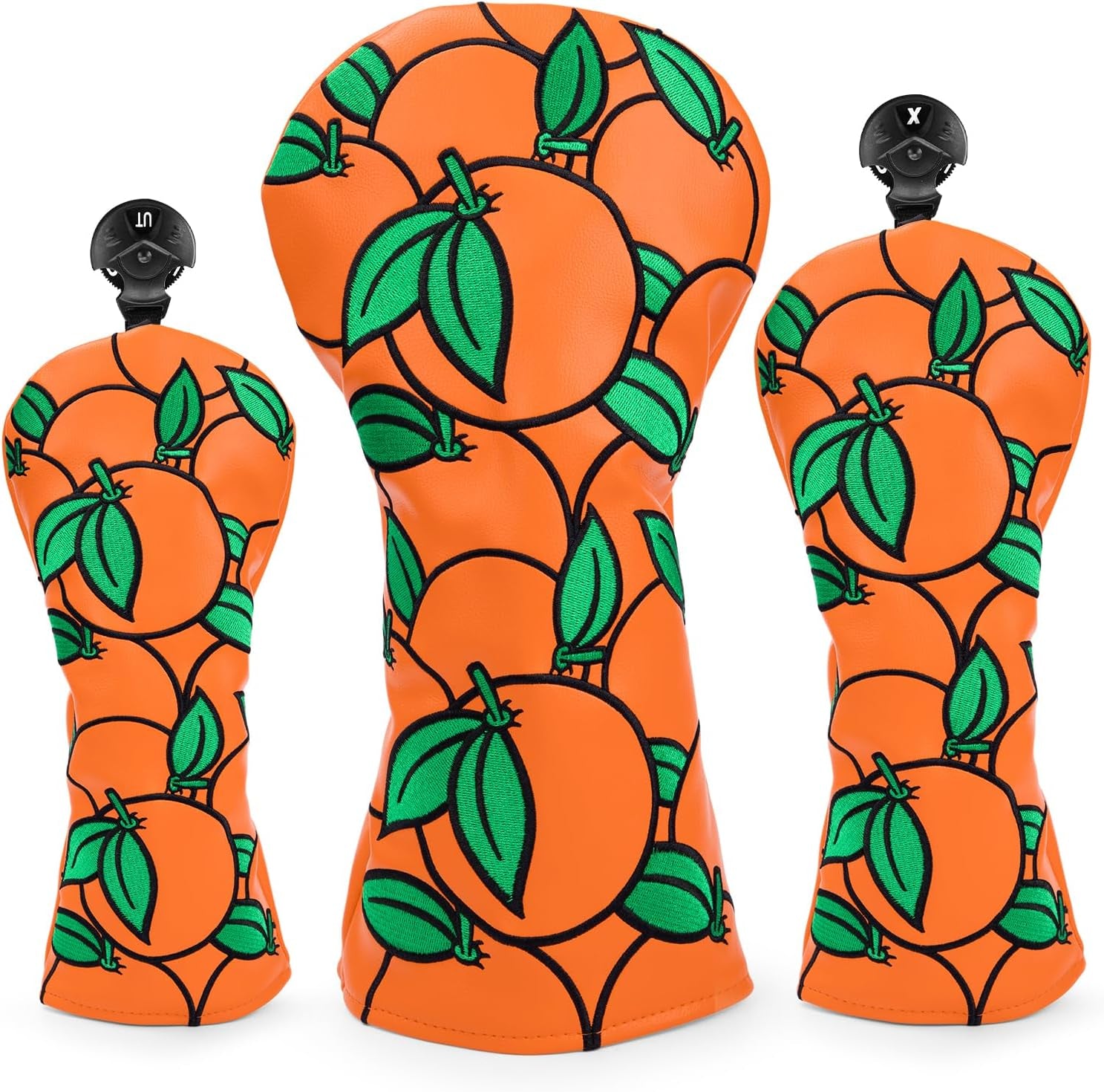 Club Covers Orange Golf Head Cover Driver Covers Fairway Wood Headcover Hybrid Cover Leather Golf Headcover for Scotty Cameron Taylormade Titleist Odyssey