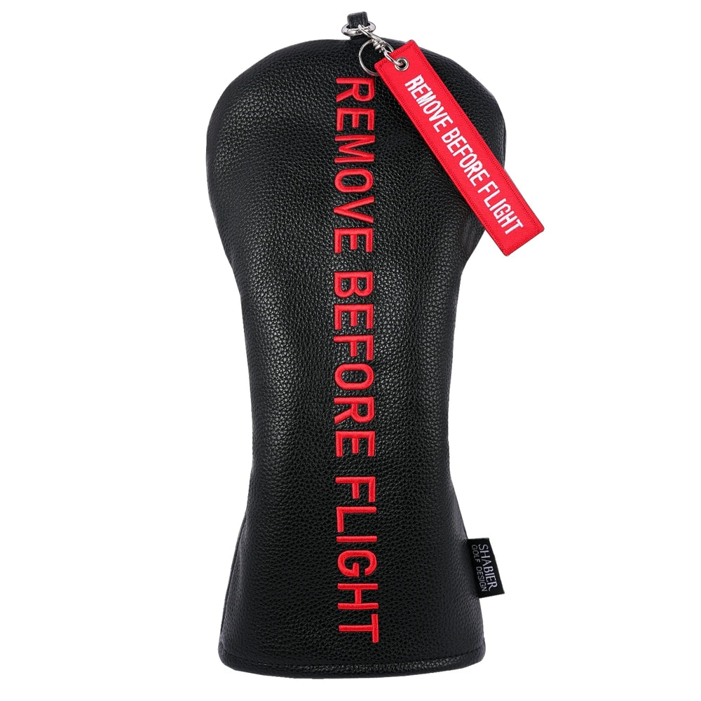 White PU Leather Remove before Flight Golf Headcover Golf 460CC Driver Cover Wood Hybrid Alignment Stick Covers