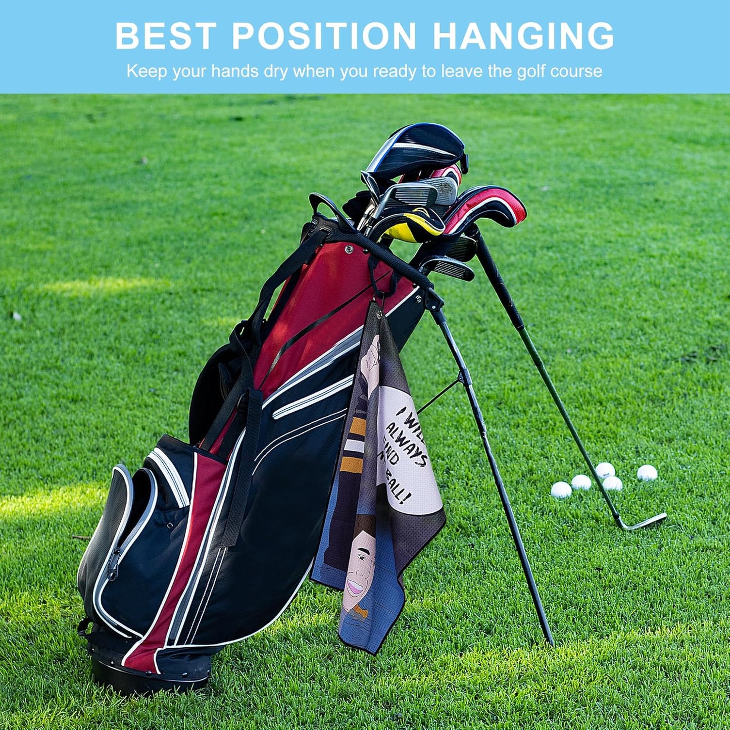Golf Towel 3 Pcs Funny Golf Club Clean Set for Golf Bags with Clip, Funny Gifts for Golf Fans